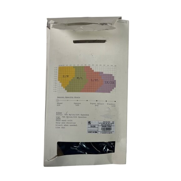 A New Day High Waist Control Top Sheer Black Panty Hose Hosiery 1X/2X New - Picture 2 of 7